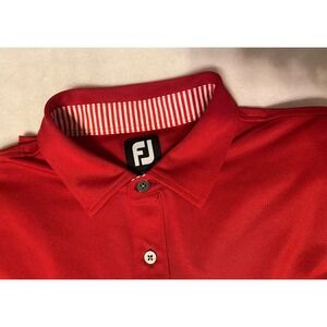 FootJoy Mens XL  Red Performance Pique Golf Polo Shirt  Collar Short Sleeve